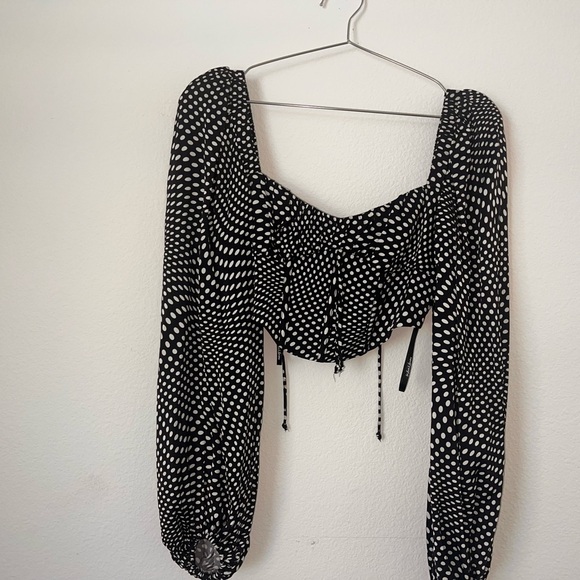 For Love And Lemons Kat Polka Dot Blouse Corset- Small - Picture 4 of 6